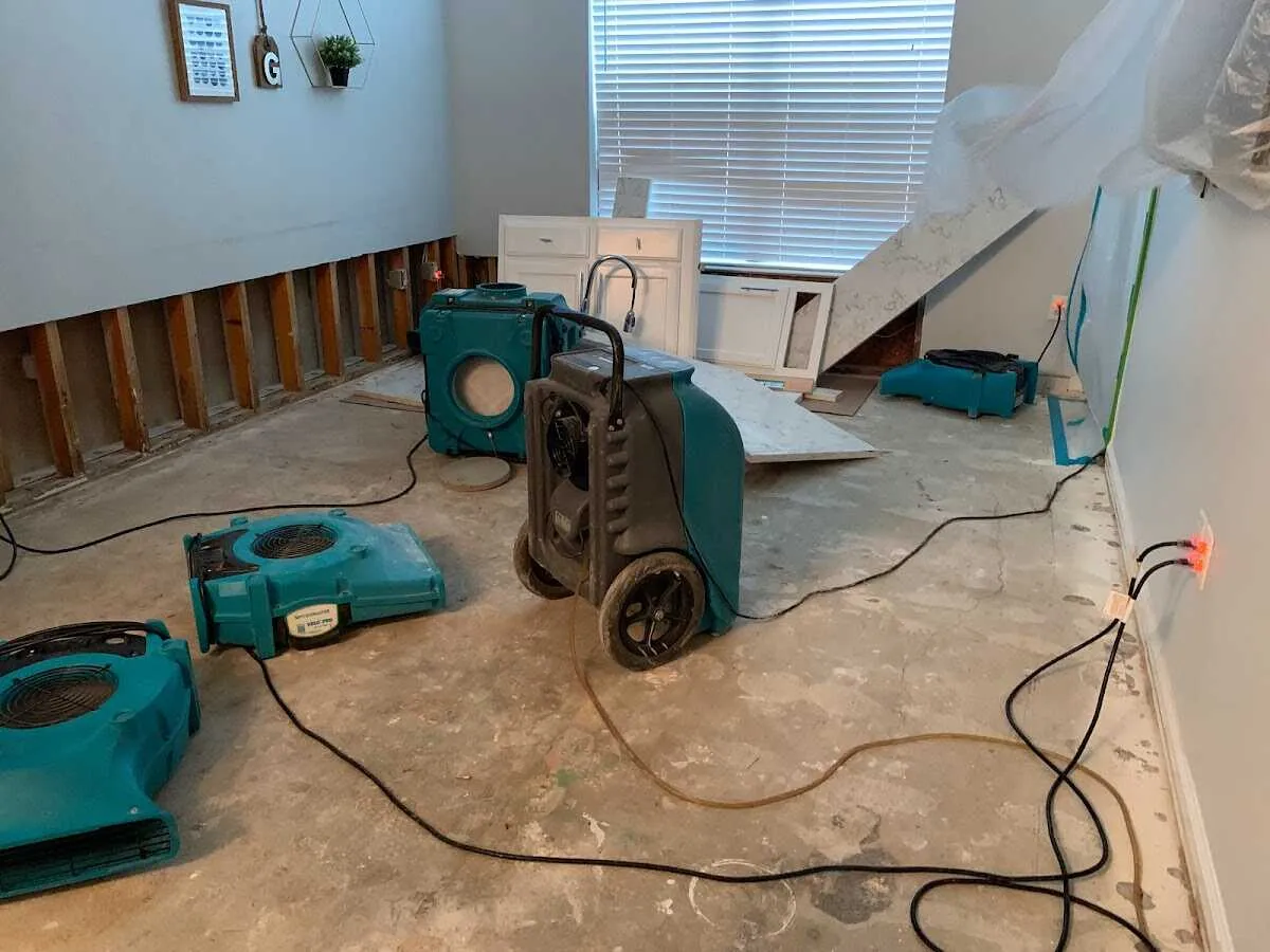 Dehumidifier in flood-cut room for Water Extraction & Removal in Suwanee